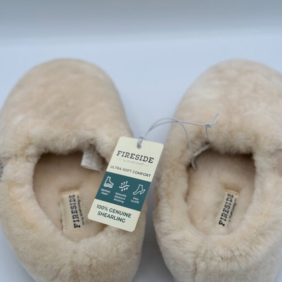 NWT Fireside by Dearfoams 100% Genuine Shearling Slippers Size 7 - Picture 5 of 6